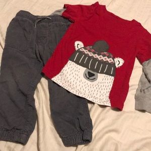 Holiday Winter Outfit Top & Pants Size 3T